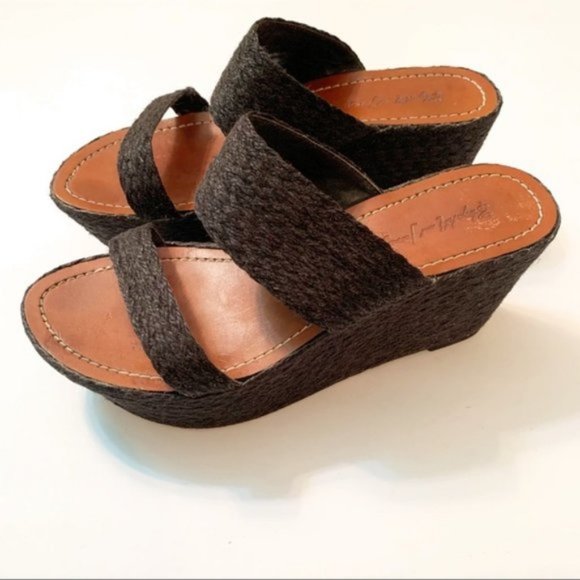 Elizabeth & James Boca Black Platform Espadrilles Sandals 8 - Picture 5 of 9